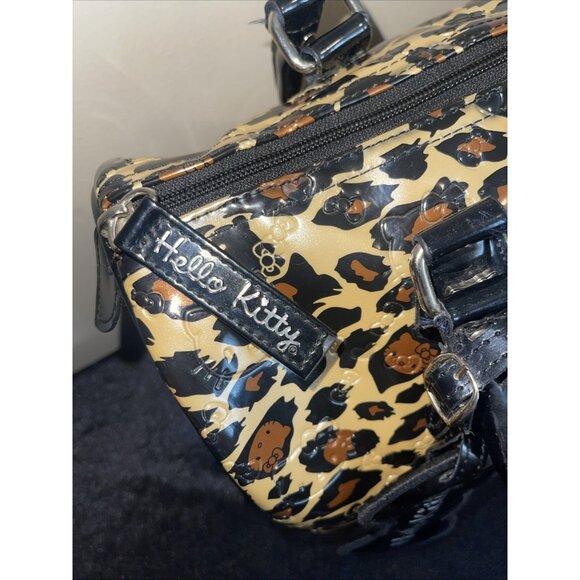 Hello Kitty Leopard Print Handbag With Black Handles & Tag - Picture 6 of 16